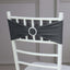 5 Pack Stretch Spandex Chair Sashes Charcoal Gray - Reusable Chair Bands with Silver Diamond Ring Slide Buckle 5"x14"