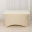 Stretch Spandex 48"x30" Rectangle Tablecloth Beige - Durable Form-Fitting Table Cover