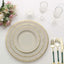 25-Pack Paper 10" Round Dinner Plates in Taupe Sunray Design with Gold Rim - Disposable Heavy Duty 350GSM Party Plates