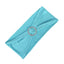 5 Pack Stretch Spandex Chair Sashes Turquoise - Reusable Chair Bands with Silver Diamond Ring Slide Buckle 5"x14"