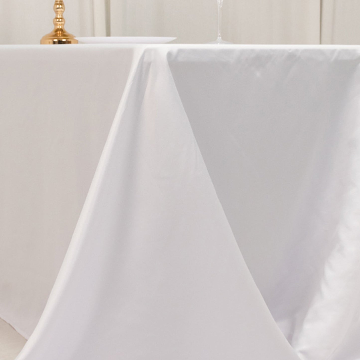 Lamour Satin 90"x132" Rectangle Tablecloth White - Soft & Silk-Like Seamless Table Cover for Weddings & Parties
