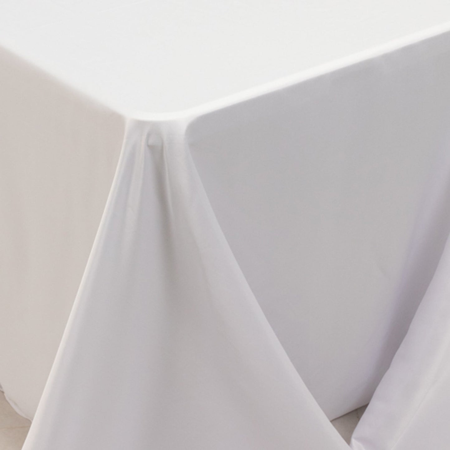 Lamour Satin 90"x156" Rectangle Tablecloth White - Luxurious, Soft Seamless Table Cover for Stylish Settings