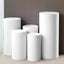 Set of 5 White Spandex Cylinder Pedestal Stand Covers, Stretchable Pillar Prop Covers - 160 GSM