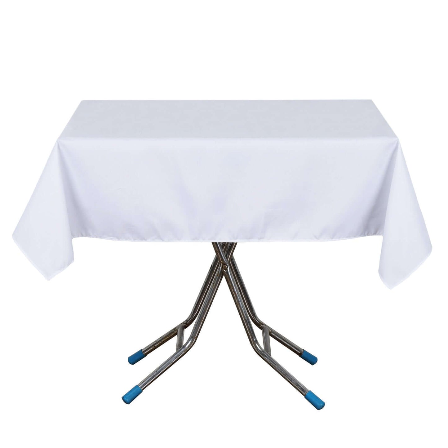 Premium Polyester 54"x54" Square Tablecloth White - Stain and Wrinkle-Resistant 220GSM Finish for Weddings & Events