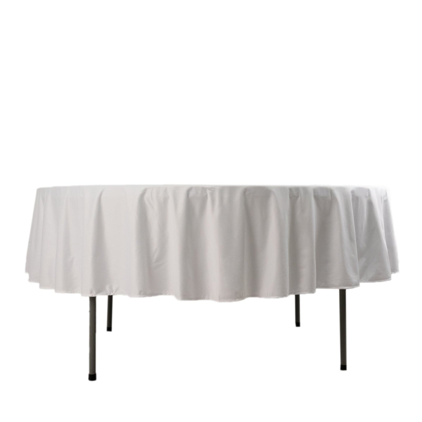 Scuba Round 90" Tablecloth White - Wrinkle Free & Stain Resistant Table Cover for Weddings and Banquets