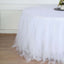 Tulle 17ft Table Skirt White - 4 Layer Pleated Tutu Chic & Soft Event Table Cover