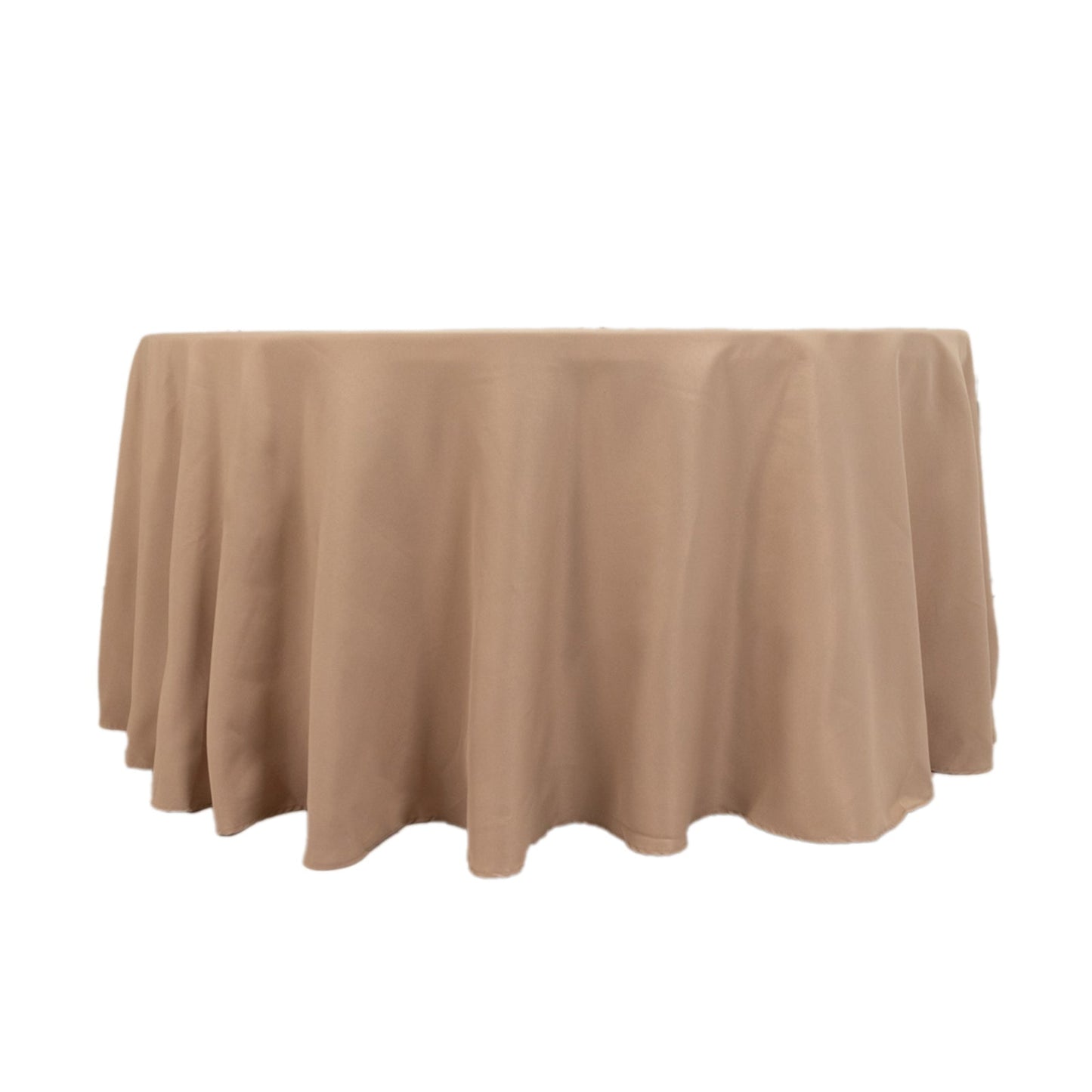 Premium Polyester 120" Round Tablecloth Nude - Seamless 220GSM Wrinkle-Resistant Table Cover