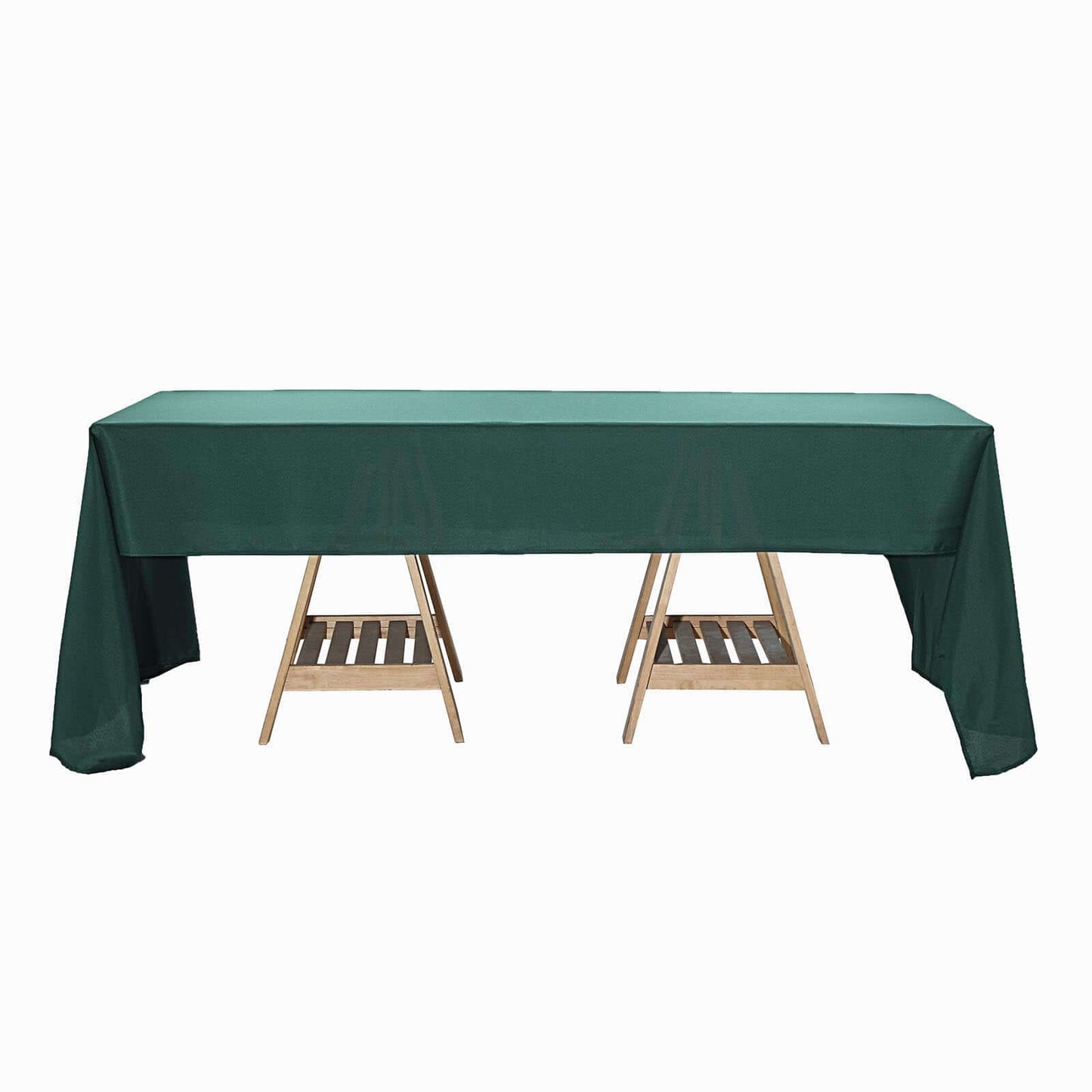 Polyester 60"x126" Rectangle Tablecloth Hunter Emerald Green - Wrinkle-Resistant Table Cover