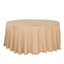 Faux Linen 120" Round Tablecloth Natural - Slubby Texture Wrinkle-Resistant Seamless Table Cover
