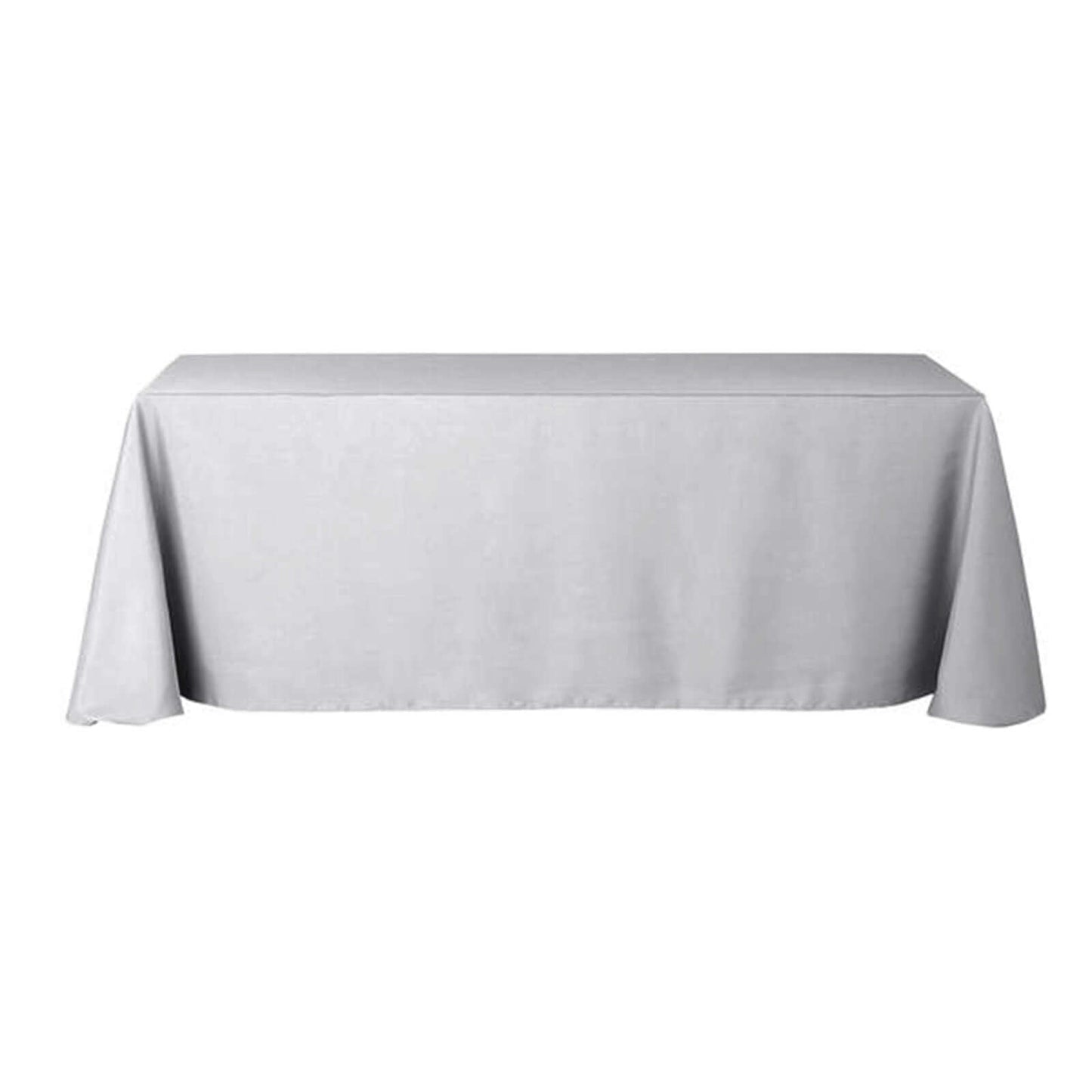 Polyester 90"x156" Rectangle Tablecloth Silver - Seamless Wrinkle-Resistant Table Cover