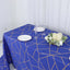 Polyester 90"x132" Rectangle Tablecloth Royal Blue with Gold Foil Geometric Pattern - Wrinkle-Resistant Seamless Table Cover