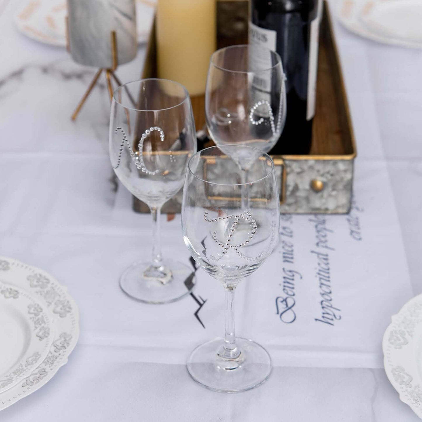 12 Pack 1.5" Clear Rhinestone Monogram Letter Jewel Sticker Self Adhesive DIY Diamond Decor - U