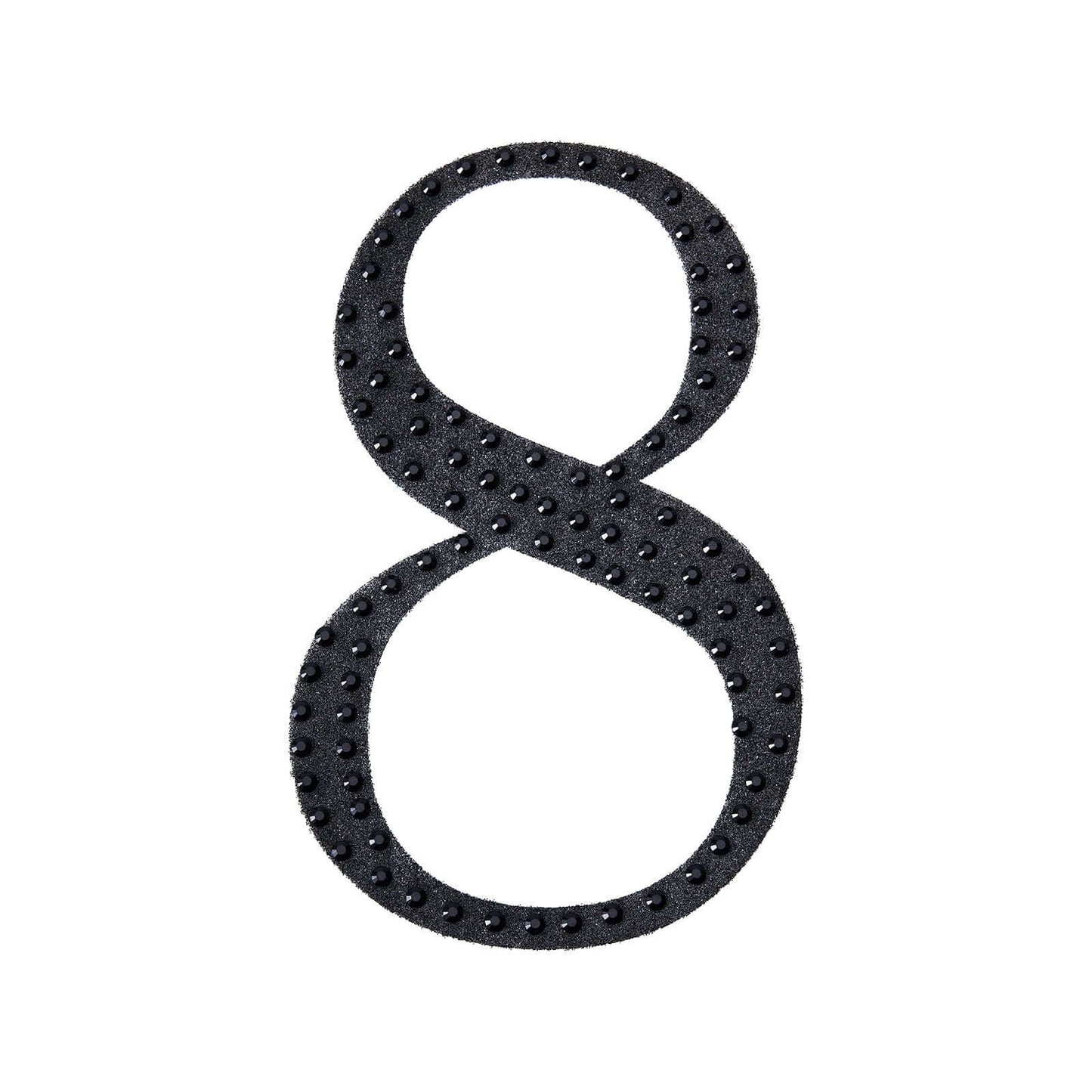 Decorative Rhinestone Number "8" Stickers, Glitter Adhesive Craft Numbers Black DIY Sparkle Embellishments 8"