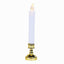 Set of 6 LED Window Candles Flickering White - Battery Operated Taper Candles with Gold Holders 10"