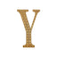 Decorative Rhinestone Alphabet "Y" Letter Stickers, Glitter Adhesive Craft Letters Gold DIY Sparkle Embellishments 8"