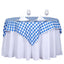 Polyester 54"x54" Table Overlay Square Tablecloth White/Blue - Checkered Buffalo Plaid Design for Casual Table Settings