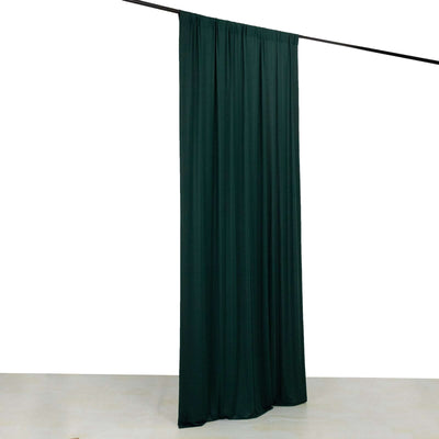 Hunter Emerald Green 4-Way Stretch Spandex Event Curtain Drapes Wrinkle Free Backdrop Event Panel with Rod Pockets