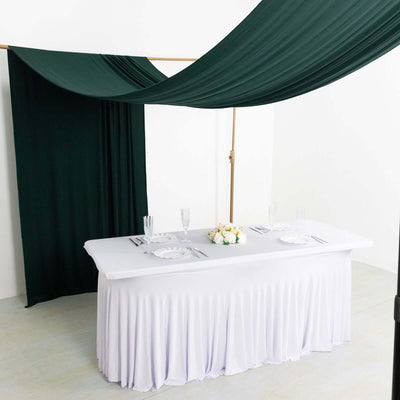 Hunter Emerald Green 4-Way Stretch Spandex Event Curtain Drapes Wrinkle Free Backdrop Event Panel with Rod Pockets