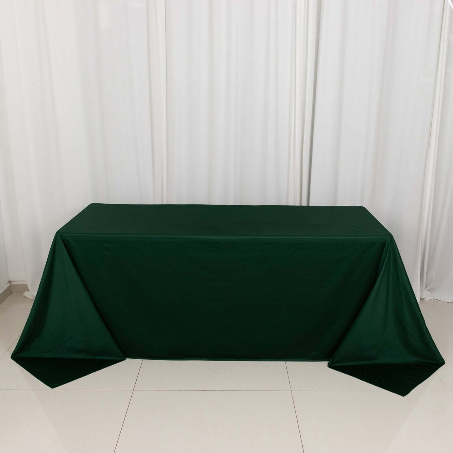Scuba Rectangular 90"x132" Tablecloth Hunter Emerald Green - Wrinkle Free, Stain Resistant & Seamless Table Cover
