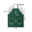 Hunter Emerald Green Premium Polyester Cooking Chef Apron with Adjustable Neck and Long Ties, Waterdrop Resistant 2 Pockets Unisex Kitchen Bib Apron