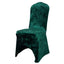Crushed Velvet Spandex Banquet Chair Cover Fitted Slipcover Hunter Emerald Green - Stretch 190GSM Slipcover with Foot Pockets