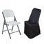 Polyester Chair Cover for Folding Lifetime Chairs Black - Reusable Durable Slip-On Cover