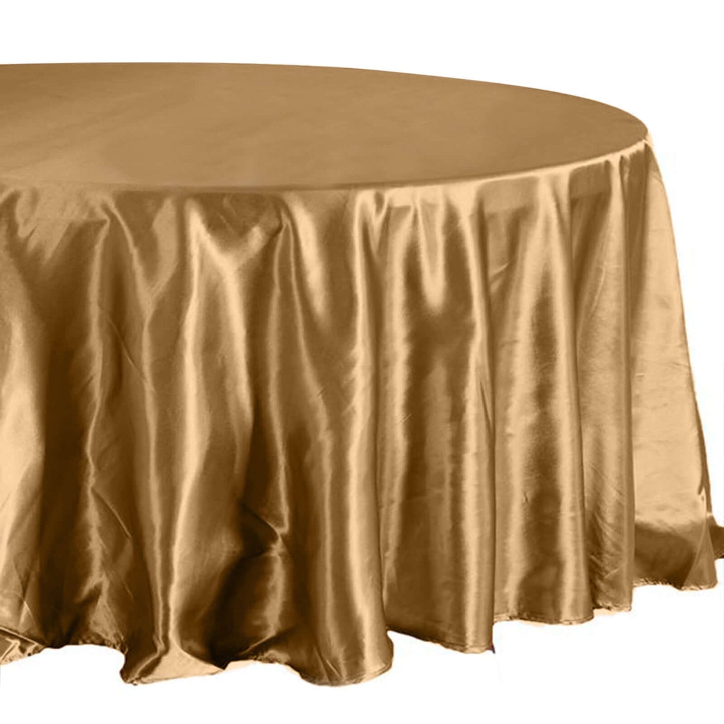 Satin 108" Round Tablecloth Gold - Smooth and Lustrous Table Cover for Weddings & Events