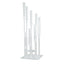 Crystal Glass Cluster Candelabra Pedestal Stand - Square Hurricane Taper Candle Holder Table Centerpiece 4ft