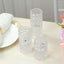 Set of 3 Glass Taper Candle Holders Clear with Gemstone Pattern - Dual Sided Crystal Cylinder Tealight Stands 3", 4", 5.5"