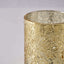 6-Pack Mercury Glass Candle Holders Gold Palm Leaf Design - Votive Tealight Holders for Events