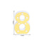 3D Marquee Number "8" Warm White 7 LED Lights Gold - Stylish Light-Up Accent for Events 6"