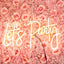 23" Let's Party Neon Light Sign, LED Reusable Wall DÃ©cor Lights With 5ft Hanging Chain