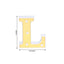 3D Marquee Letter "L" Warm White 4 LED Lights Gold - Chic Light-Up Decor for Events 6"