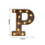 LED Marquee Letter "P" Industrial Style Antique Black - Light-Up Alphabet Sign for Weddings & Displays 9"