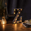 LED Marquee Letter "Z" Industrial Style Antique Black - Light-Up Alphabet Sign for Weddings & Displays 9"
