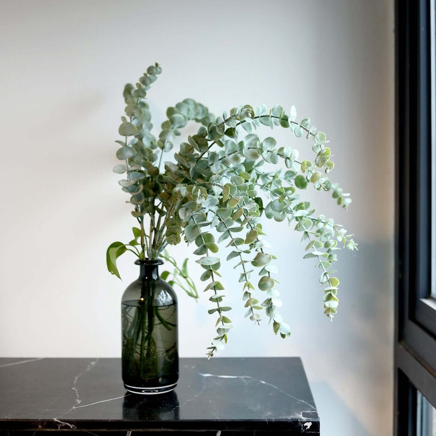 3 Bushes 30" Frosted Green Artificial Eucalyptus Branches Faux Plant