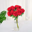 2 Bushes 18" Real Touch Red Artificial Rose Flower Bouquet, Silk Long Stem Flower Arrangements