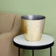 11" Gold Hammered Design Large Indoor Flower Plant Pot, Decorative Greenery Planter