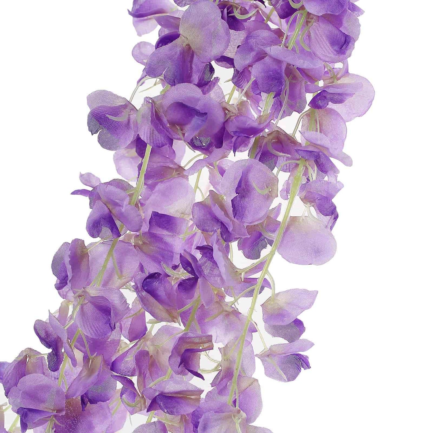 42" Silk Hanging Wisteria Flower Garland Vines in Lavender Lilac, Elaborated 5 Full Strands in 1 Bush
