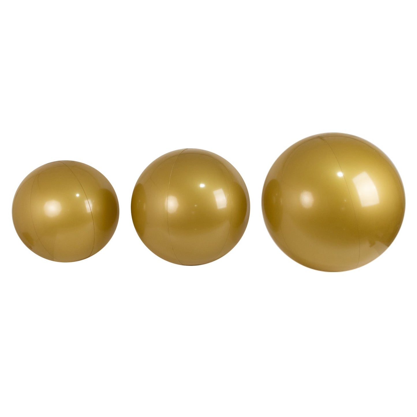 2 Pack 24" Inflatable Gold Decorative Balls - Round Vinyl Pool and Party Balls, Lightweight & Fun