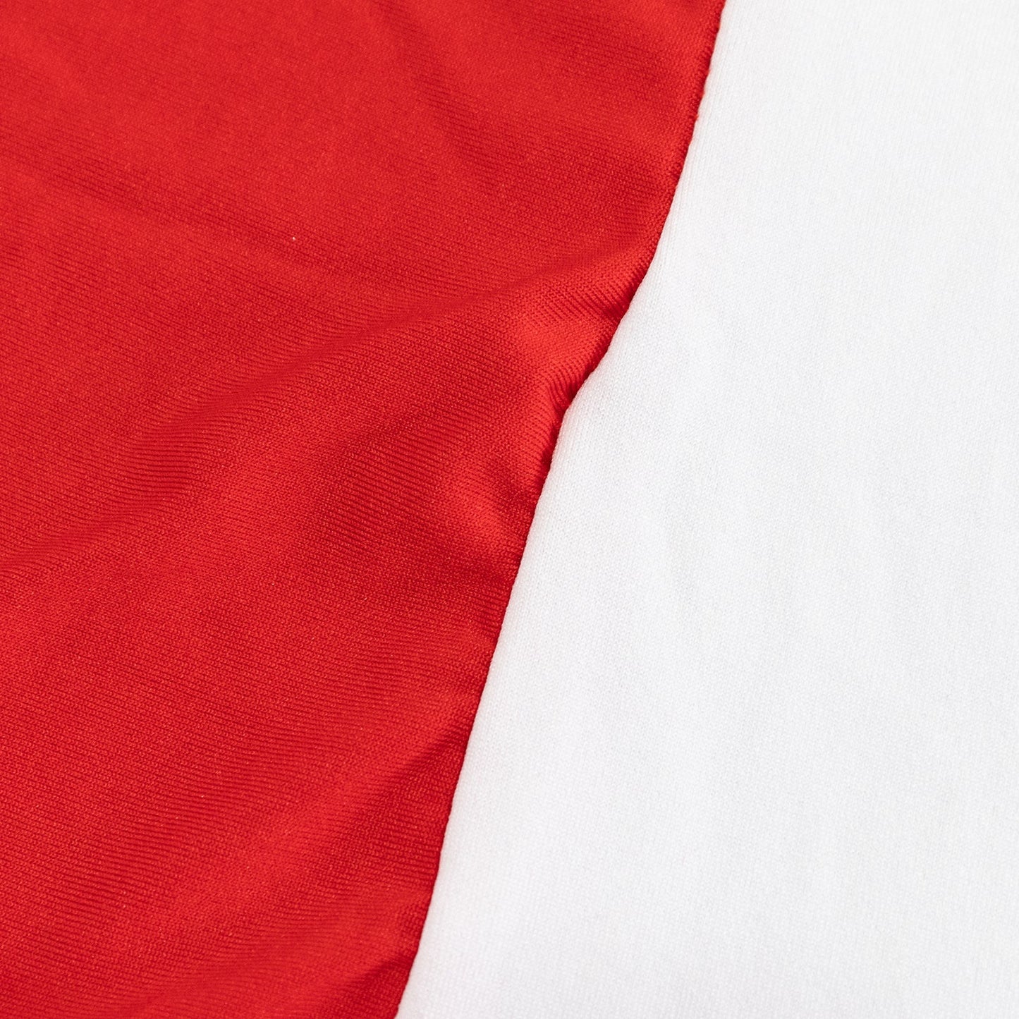 Stretch Spandex 72"x30" Rectangle Table Cover Red/White Cross Over Design - Versatile & Sleek Two-Piece Fitted Tablecloth with Elastic Foot Pockets