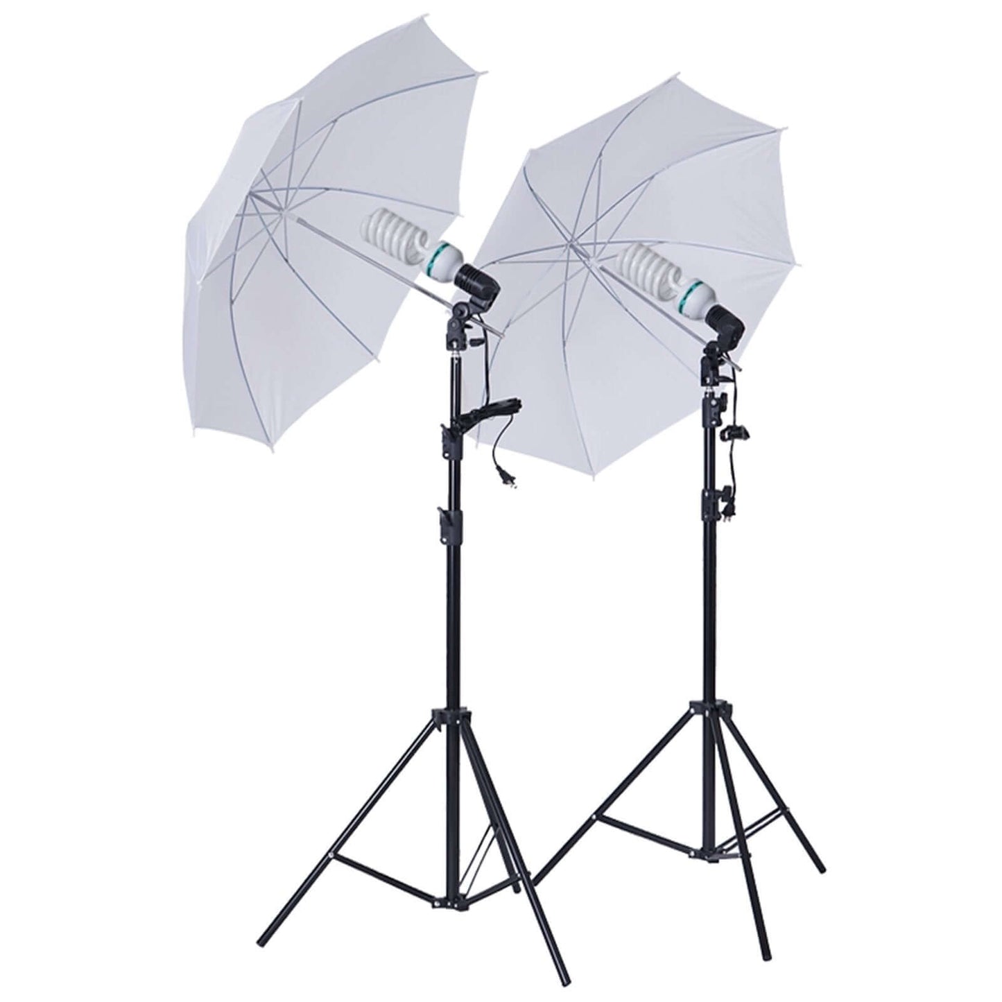 1200W White Umbrella Continuous Lighting Photo Video Studio Kit With Soft Box Reflectors and Muslin Chromakey Backgrounds