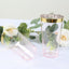 12-Pack Plastic Party Cups Transparent Blush with Gold Rim - Durable Disposable Tumblers for Drinks 17oz 5.5"