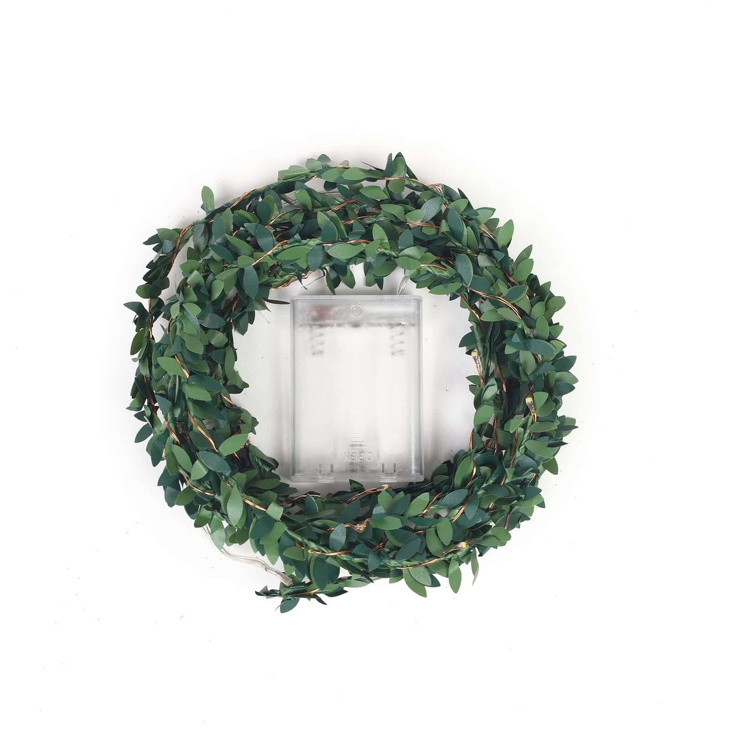 30 LED String Light Garland Green Leaf Design White Light - Battery Operated DÃ©cor Accent 10ft