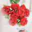 2 Bushes 18" Real Touch Red Artificial Rose Flower Bouquet, Silk Long Stem Flower Arrangements