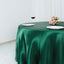 Satin 132" Round Tablecloth Hunter Emerald Green - Stylish Seamless Table Cover