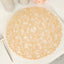 6-Pack Table Placemats Woven Fiber Design Beige Round - Disposable Mats for Dining and Events 15"