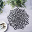 6-Pack Dining Table Mats Floral Design Black - Metallic Vinyl Round Non-Slip Mats for Tables 15"