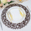 6-Pack Table Placemats Woven Fiber Design Dark Brown Round - Disposable Mats for Dining and Events 15"