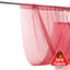 5ftx32ft Burgundy Chiffon Curtain Panel, Durable Flame Resistant Backdrop Ceiling Drapery With Rod Pocket